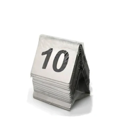 Imagen de Números De Mesa 1 10 Restaurante, Estilo Tienda Campaña Acero Inoxidable 10/25/50/100 Restaurante Placa Número Digital Apilable (Size : to 10)