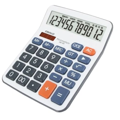Imagen de OSALO calculadora de Mesa con Pantalla LCD Grande botón Grande, electrónica 12 dígitos Oficina (OS 5M)