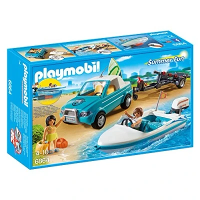 Imagen de PLAYMOBIL Summer Fun Pick Up con Lancha (6864)