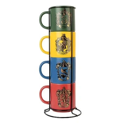 Imagen de Grupo Erik Juego de tazas café Harry Potter 4 originales porcelana con soporte Taza 300 ml cada una regalos merchandising oficial