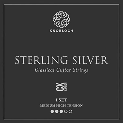 Imagen de KNOBLOCH STRINGS cuerdas de Guitarra Española 400SSC Sterling Silver &amp; CX Carbon Tensión Media Alta 34.0 Graves Cálidos Agudos Brillantes Juego para Flamenca y Clásica