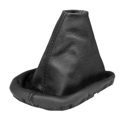 Imagen de L &amp; P Car Design L&amp;P A0028 Funda Saco Cuero de Real Piel Genuina Negro con Costura negra Palanca Cambios Cambio Velocidad velocidades Marchas conmutación