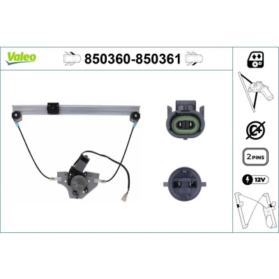 Imagen de Valeo Elevalunas Delante, izquierda eléctrico con electromotor sin función de confort 850360 RENAULT: CLIO 2