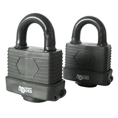 Imagen de Smiths F 20282 Paquete de 2 candado a prueba agua servicio pesado ideal para el hogar, caseta jardín, al aire libre, garaje, puerta seguridad