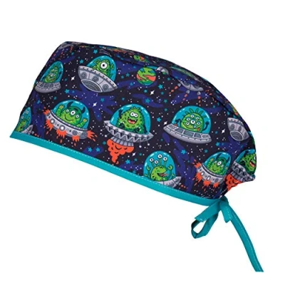 Imagen de Pilucaps, Gorro quirófano pelo corto modelo UFO ajustable con tiras de atar para mujer y hombre 100% algodón