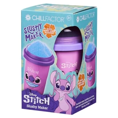 Imagen de ChillFactor Puntada Disney Stitch Slushy Maker Máquina Reutilizable con diseño de Personaje ángel, granizados caseros, Color Rosa, Small (Character Options Ltd 08259)
