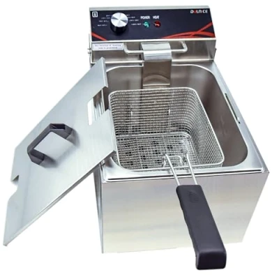 Imagen de DULNICE Professional Freidora Eléctrica, Comercial Aceite 8 litros 3000W Freidoras Industriales, Acero Inoxidable, Temperatura 60 200 C, Zona Fría