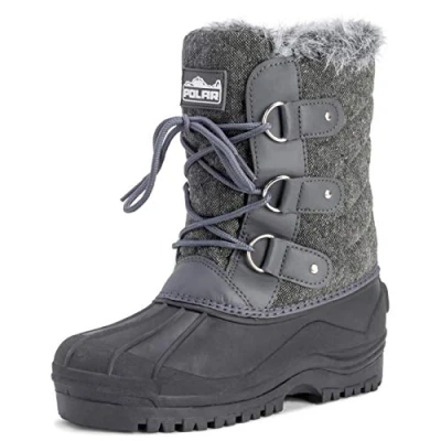 Imagen de Polar Mujer Short Nieve Invierno Táctico Montaña Impermeable Hiker Mitad De La Pantorrilla Botas Gris Textil UK6/EU39 YC0369
