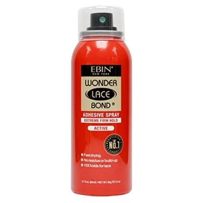 Imagen de EBIN NEW YORK Wonder Lace Bond Aerosol adhesivo de fijación firme extrema 76.5 g/80 ml, uso activo, secado rápido, sin residuos, acumulación, potente sujeción durante todo el día, fácil