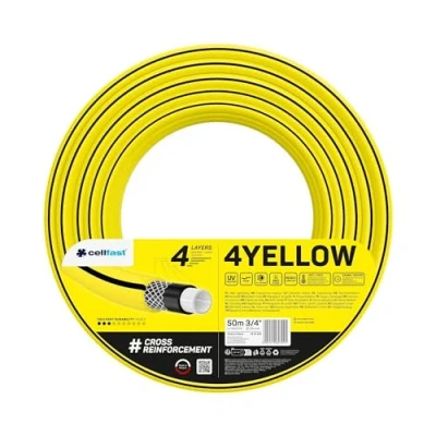 Imagen de Cellfast Manguera de jardín 4YELLOW 4 capas, con un diámetro 3/4&quot;(19mm) y una longitud 50 metros.