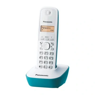 Imagen de Panasonic Teléfono Fijo Inalámbrico DECT, Identificador de Llamadas, Batería Larga Duración, Pantalla LCD, Agenda, Rellamada, Despertador, Azul/Blanco