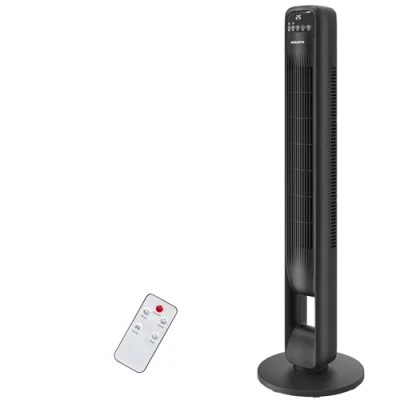 Imagen de PALINTH Ventilador Silencioso de Torre, Ventiladores Pie Para con Mando a Distancia, sin Aspas 3 Velocidades, Modos, Temporizador 12 Horas, Rotación 60