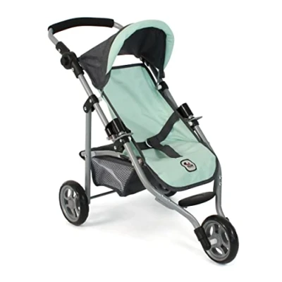 Imagen de Bayer Chic 2000 Cochecito de muñecas Lola, joggy, muñecas, Carrito para Melange Antracita, Menta, 612 67, 70 x 33 62 cm