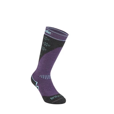 Imagen de Bridgedale Calcetines de esquí Peso Medio Plus Merino Endurance, Morado Oscuro, S para Mujer