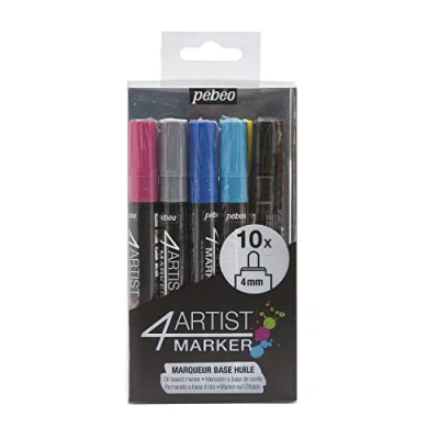 Imagen de Pébéo 580889 4 Artist Marker Set Pintura 20 x 8 cm, Multicolor