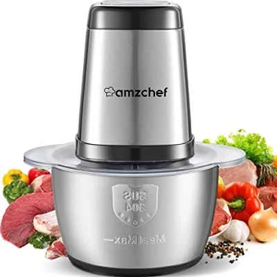 Imagen de AMZCHEF Extractor de Zumos y verduras 80MM Wide Chute 150W licuadora para frutas prensado en frio con 2 modos velocidad función inversa Grau