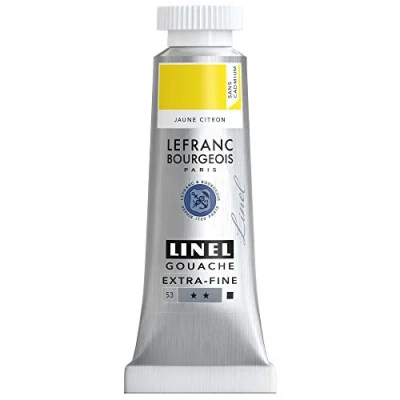 Imagen de Lefranc Bourgeois Linel Gouache extrafino, tubo 14 ml, amarillo limón sin cadmio Serie 3