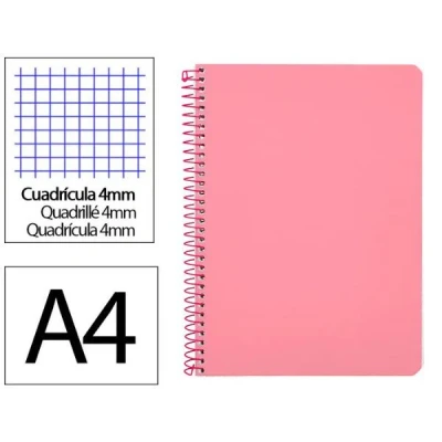 Imagen de Liderpapel Cuaderno espiral a4 witty tapa dura 80h 90gr cuadro 4mm con margen color rosa