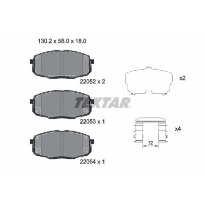 Imagen de TEXTAR 2205203 Juego de pastillas freno con avisador acústico desgaste accesorios HYUNDAI: Kona SUV, Furgón / SUV
