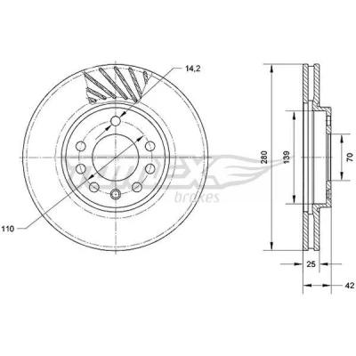 Imagen de Disco de freno TOMEX Brakes TX 70 11