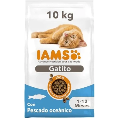 Imagen de IAMS Alimento seco para gatitos de 1 12 meses con pescado oceánico, 10 kg