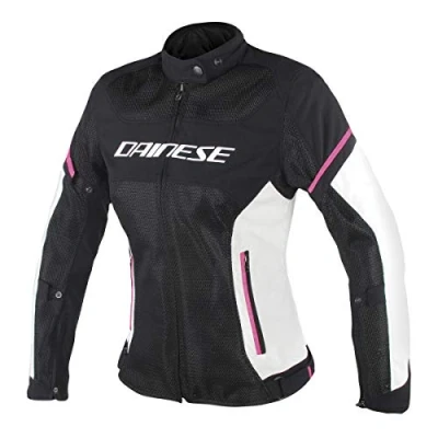 Imagen de Dainese Air Frame D1 Lady Tex Jacket, Chaqueta Moto Invierno, Mujer, Negro/Vaporous Gray/Fucsia, 46