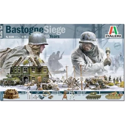 Imagen de Italeri 6186 1:72 Battle Set Bastogne Siege modelismo, Kit, modelismo de pie, Manualidades, Hobby, encolado, plastico, Fiel al Detalle, sin Pintar