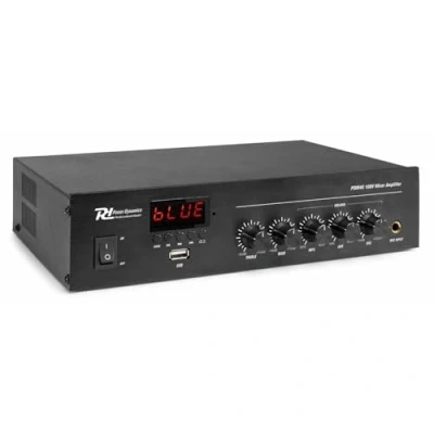 Imagen de Power Dynamics PDM45 Amplificador con Bluetooth y función Radio FM Amplificador100 voltios, Reproductor MP3, Entrada de línea, instalación música, Receptor para Tiendas, hogar Mucho más
