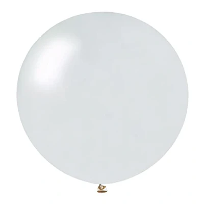 Imagen de Paquete 10 maxi globos nacarados en latex natural Premium Quality G40 (Ø 100cm / 40&quot;), blanco nacarado