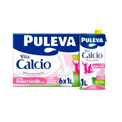 Imagen de Leche Puleva Vita Calcio Desnatada brik 1L Caja 6 litros