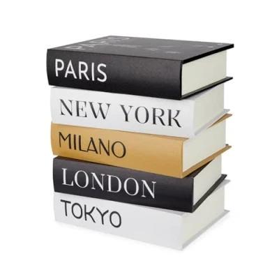 Imagen de Balvi Mesa Auxiliar Metropolitan Book Stack con Doble almacenaje Secreto Madera 38x33x27 cm