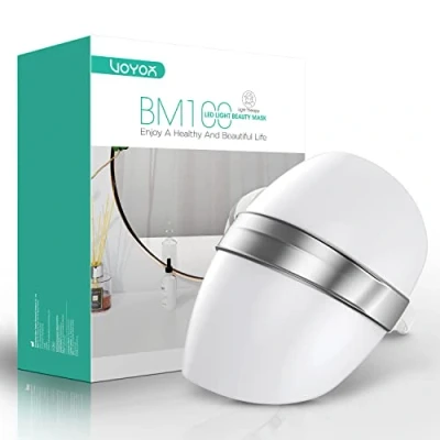 Imagen de VOYOR mascarilla LED mascara facial profesional máscara de belleza terapia luz acne tratamiento rejuvenecedor para el cuidado la piel Inalámbrico USB Recargable, 3 colores BM100