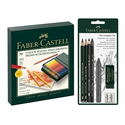 Imagen de Faber Castell 110092 Lápices de colores Polychromos 36 caja estudio y juego dibujo Pitt Graphite