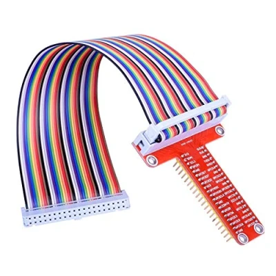 Imagen de ARCELI RPi GPIO Breakout Board + Cable de Cinta Ensamblado Tipo T Adaptador 20 cm FC40 40 Pines Plano para Raspberry Pi 3 2 Modelo B &amp; SC05