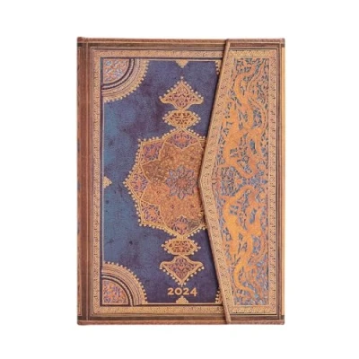 Imagen de Paperblanks Calendario mensual 2024 índigo safávico Vertical Midi (130 x 180 mm)