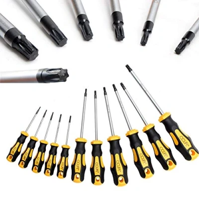 Imagen de CCLIFE Juego Destornilladores Torx profesionales T6 T40, 11piezas Sin Agujero