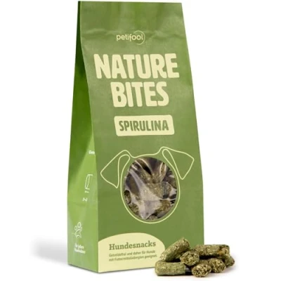 Imagen de petifool Nature Bites Espirulina Aperitivo Natural para Perros y Algas Sin aditivos Artificiales Cereales Vegano 200 g De fabricación Alemana