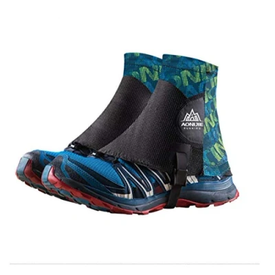 Imagen de AONIJIE Hombres Mujeres Impermeable Durable Polainas Trail Running para Pierna Camping Montaña Senderismo (Verde)