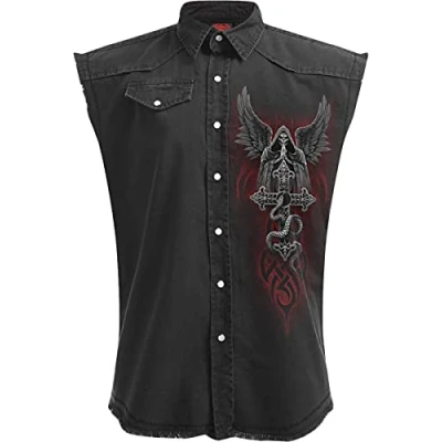 Imagen de Spiral M602 Workshirts Camisa Abotonada, Black, L Hombre