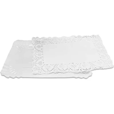 Imagen de ALGON Bandeja Desechable 2/U para Servir Alimentos Rectangular Blonda 22x28 Ideal Fiestas, Eventos y Catering con diseño Resistente práctico