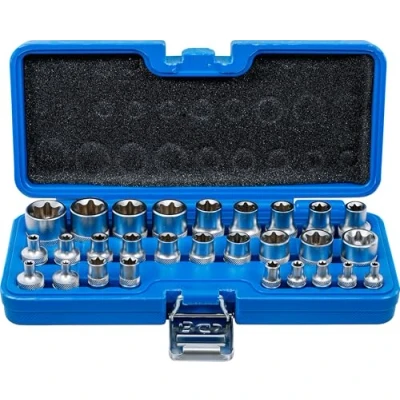 Imagen de BGS 70099 Juego de llaves vaso E Torx entrada 6,3 mm (1/4&quot;) / 12,5 (1/2&quot;) E4 E24 28 piezas