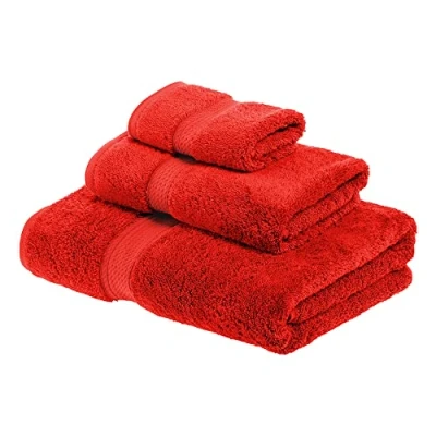 Imagen de Superior Juego de Toallas algodón 900 g/m2, Color Rojo, 3 Piezas