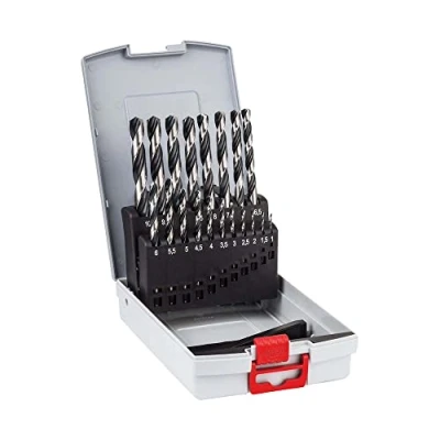 Imagen de Bosch Professional Set de 19 brocas helicoidales HSS PointTeQ (para metal, ProBox, accesorio taladro), Color, diámetro 1 10 mm