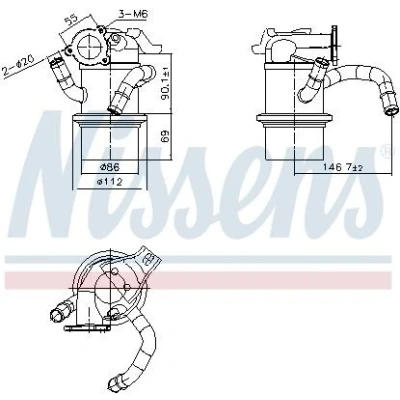 Imagen de NISSENS 989422 Enfriador EGR sin bypass de depresión VOLKSWAGEN: Golf 7 Variant, 7, AUDI: A3 Hatchback