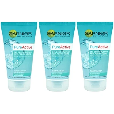 Imagen de Garnier Pure Activo exfoliante Gel anti puntos negros Lote 3