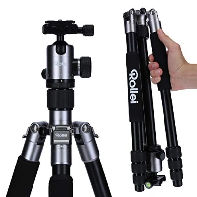 Imagen de Rollei C5I Titanio trípode fotográfico Ligero de Aluminio Viaje con Cabeza Bola y Bolsa para Utilizable como Macro, monópode Mini Arca Swiss