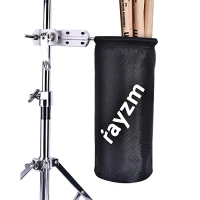 Imagen de Rayzm Drumstick Holder, Funda/Bolsa Para Baquetas, Enganche De Aluminio Soporte Batería Con Diámetro 1,5 a 3 cm. Capacidad Hasta 12 Pares Baquetas.
