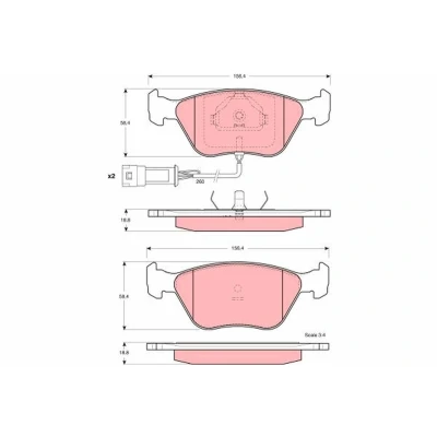 Imagen de TRW GDB1192 Juego de pastillas freno con contacto avisador desgaste FORD: Sierra Mk2 Berlina, Cougar Coupé, Hatchback