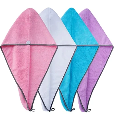 Imagen de Polyte Toalla Turbante para el Pelo Microfibra Multicolor 31 x 71 cm Pack de 4