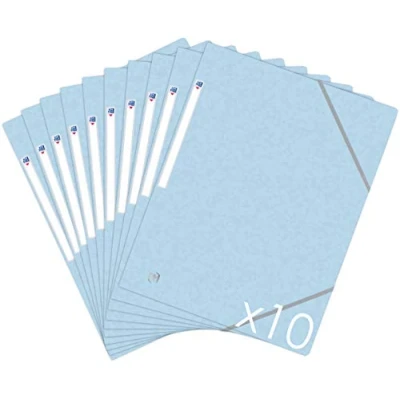 Imagen de Oxford Topfile+ Juego de 10 carpetas cartón, color azul pastel
